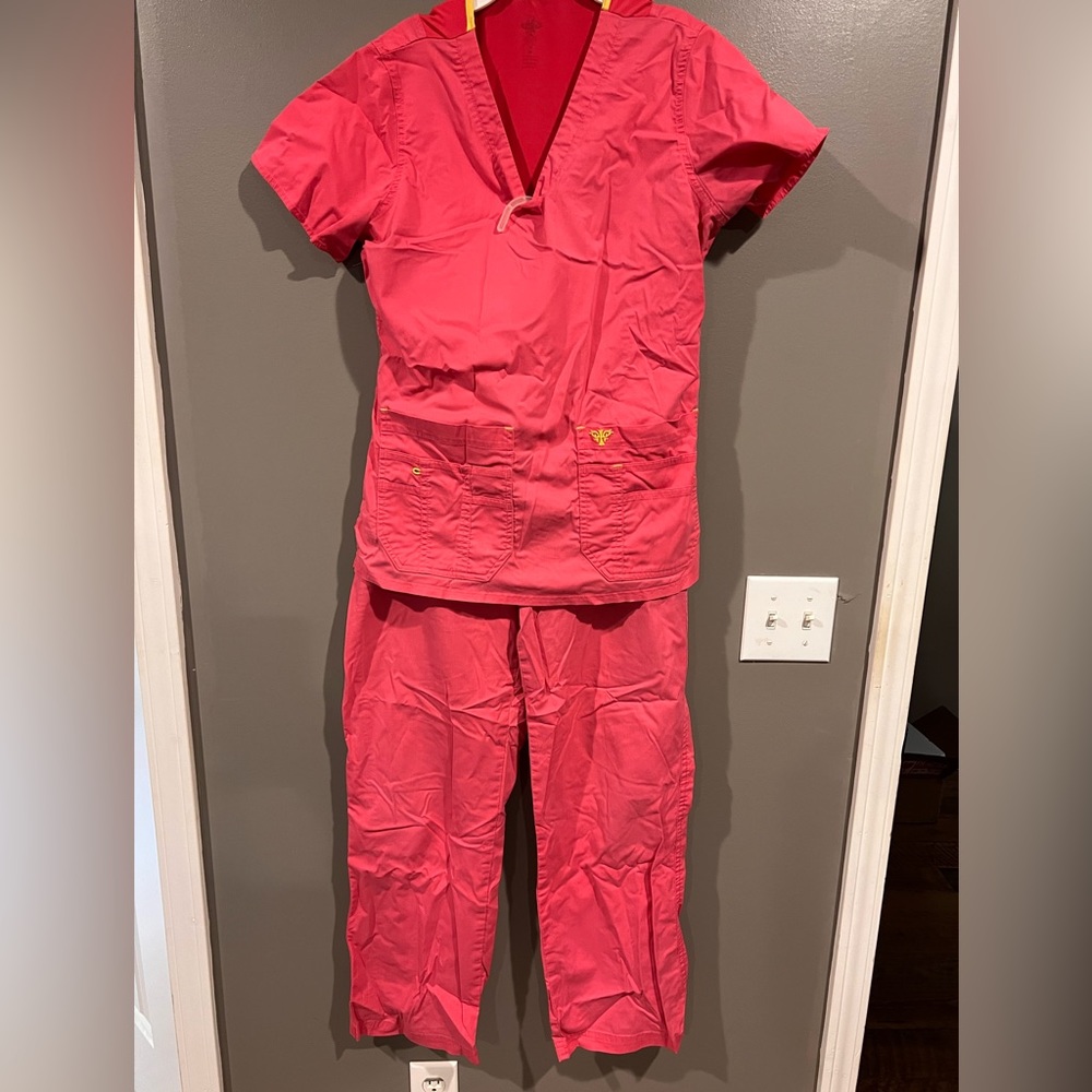 Med Couture pink scrubs